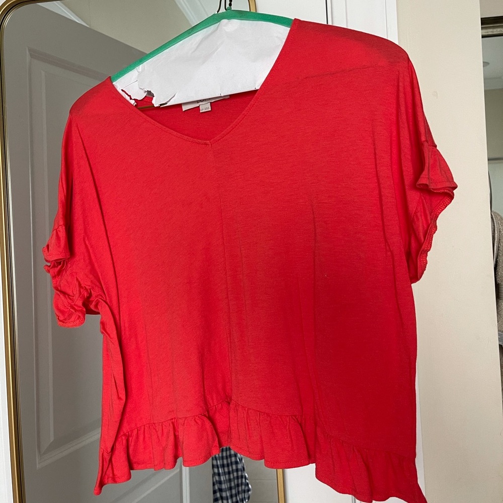 Ruffle bright orange tshirt